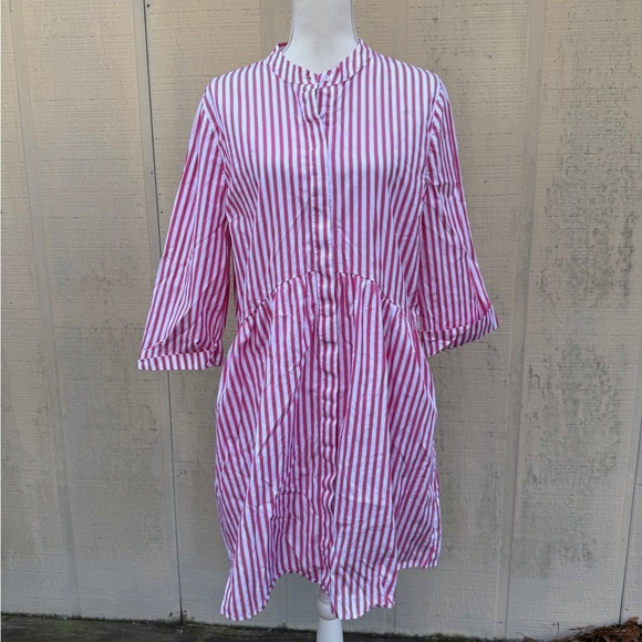 johnnie-O Tops - johnnie-O Pink and White Striped Tunic